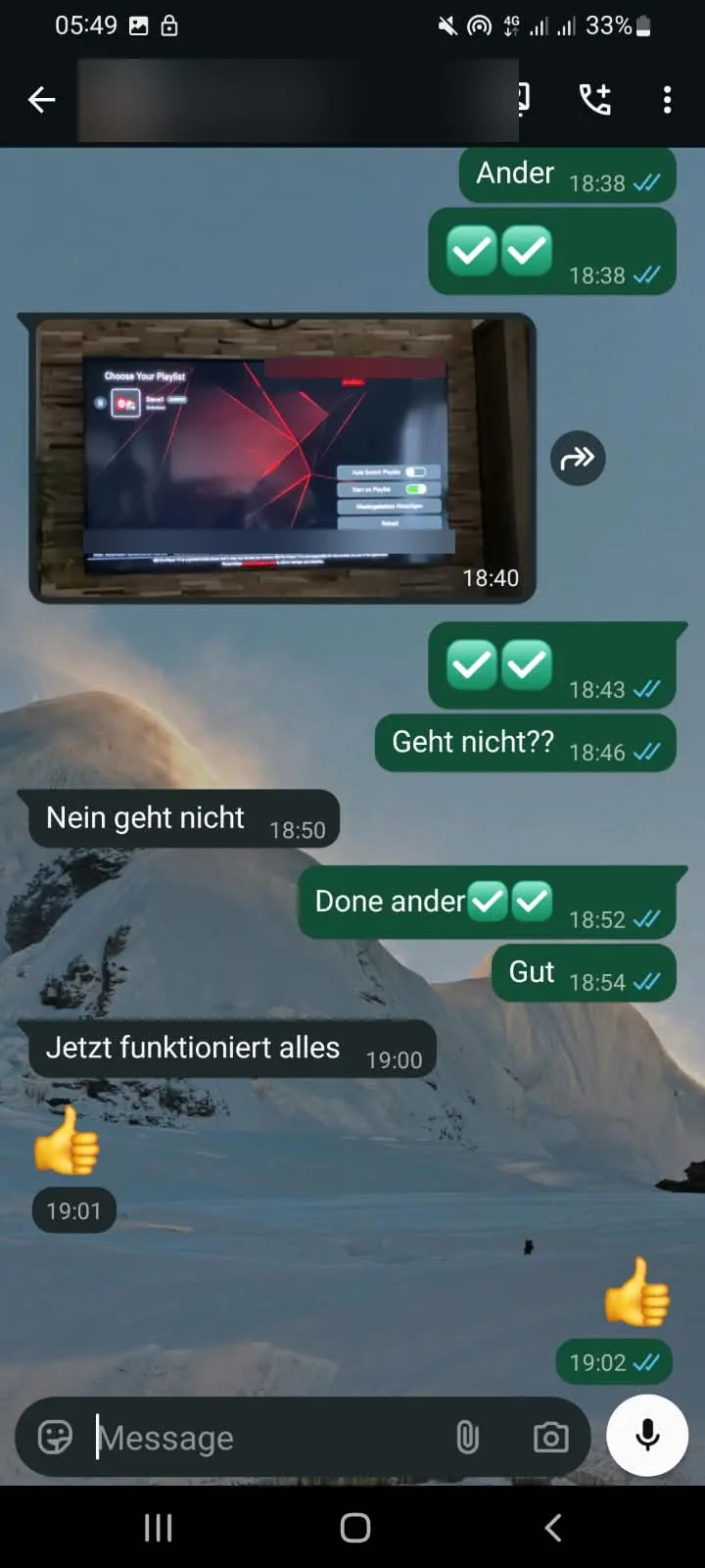 Echte WhatsApp-Bewertung eines UltraStream-8K-Kunden (6/10)