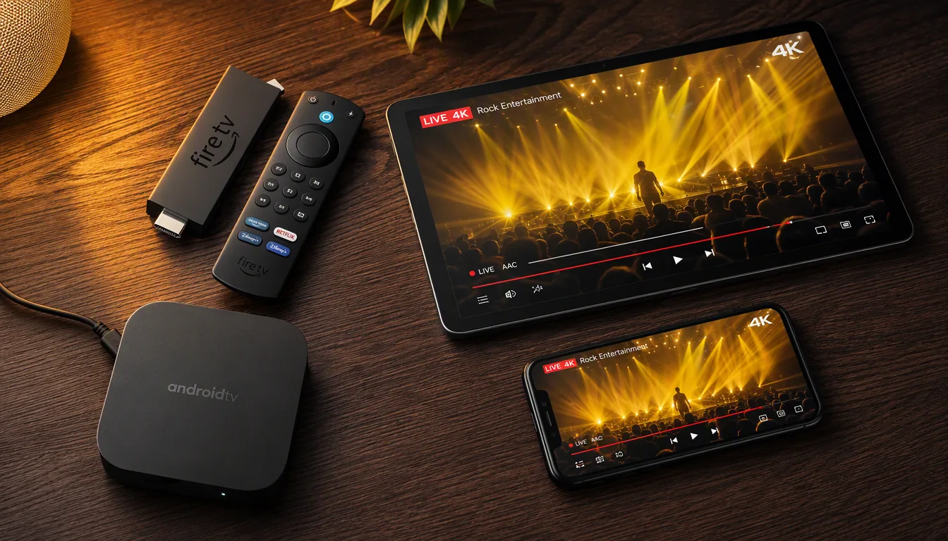 Strong 4K IPTV streaming on Fire TV Stick, Android TV box, tablet and smartphone at the same time